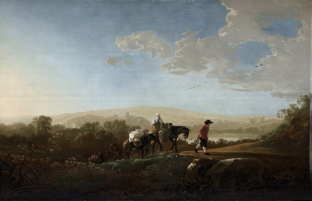 Travelers in Hilly Countryside (c. 1650)