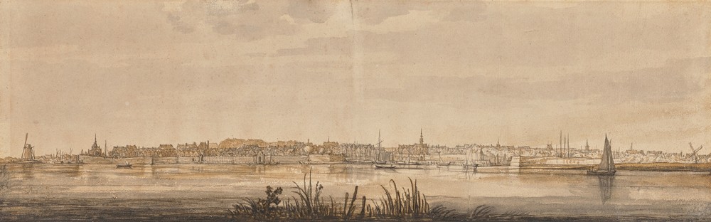 Panoramic View of Dordrecht and the River Maas