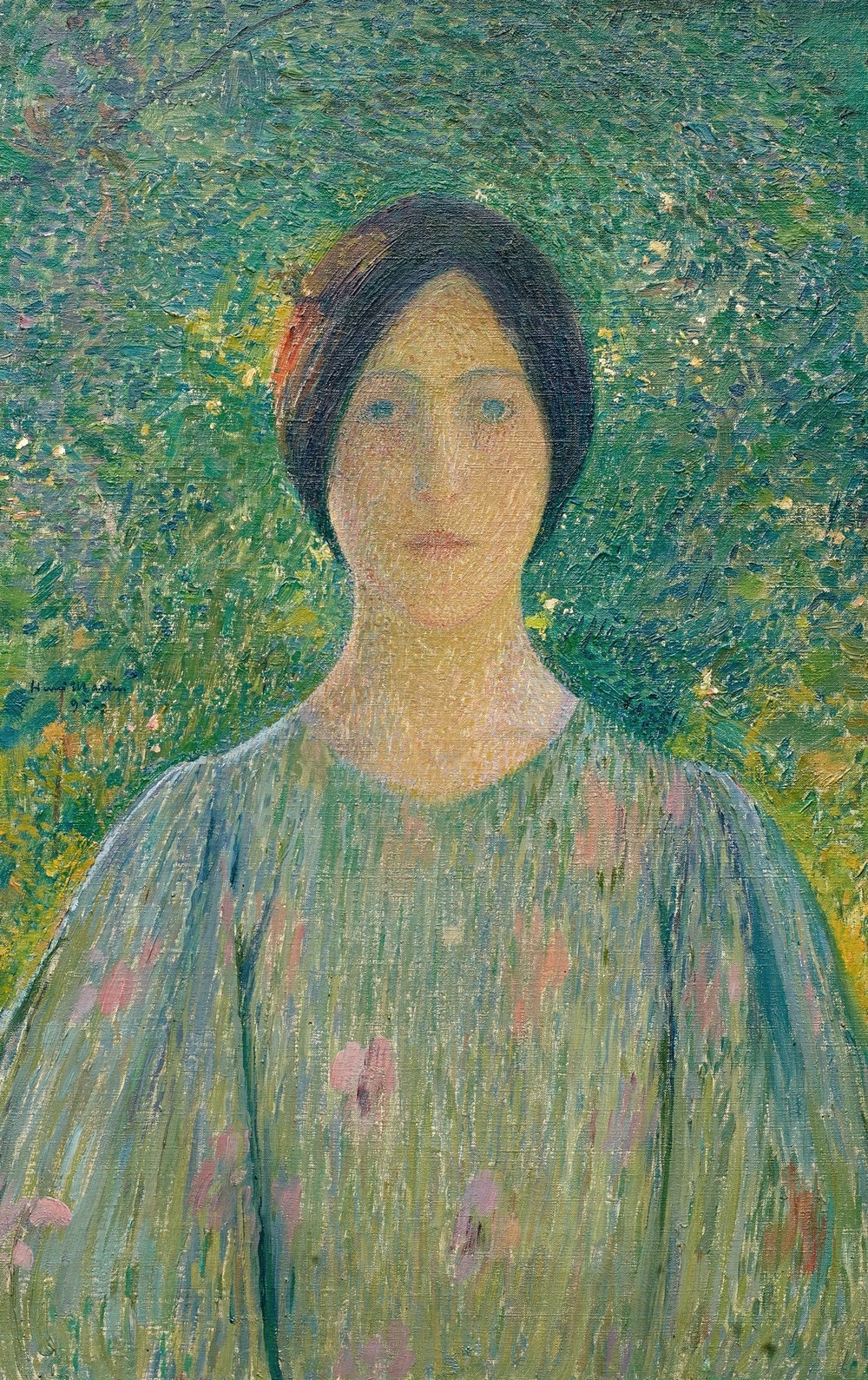 Jeune femme à la robe fleurie