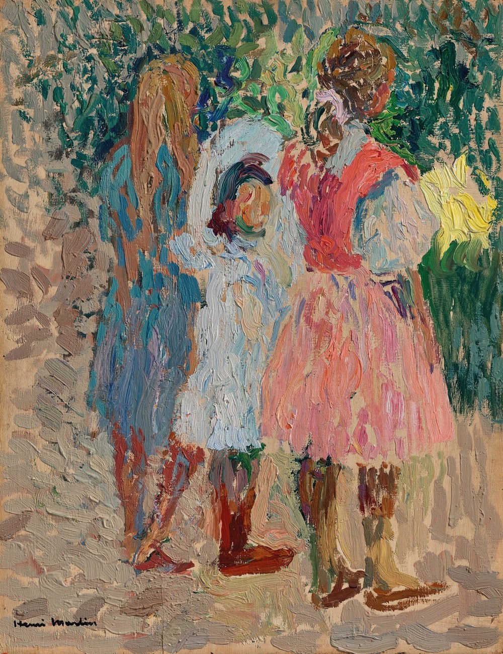 Trois petites filles au jardin, un matin d’été (circa 1903)