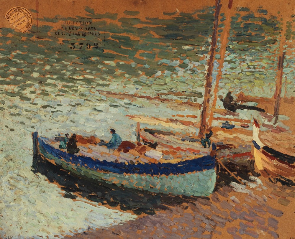 Bouquet de bleuets – Barques au port