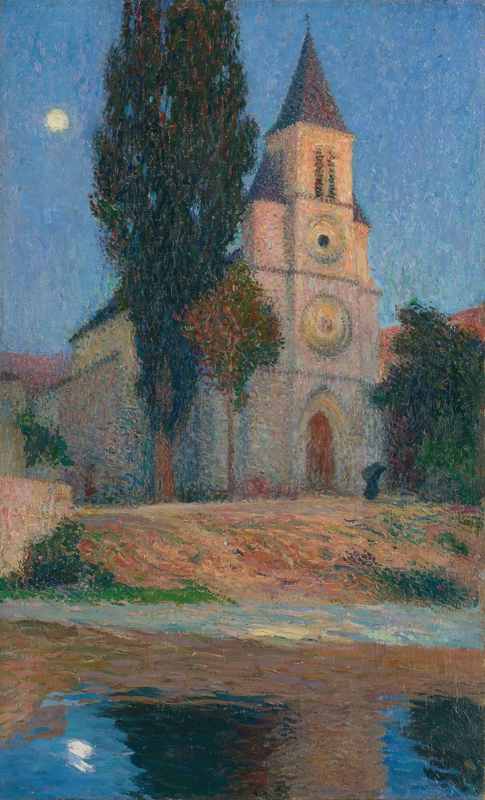 Lever De Lune Derrière L’église De La Bastide-Du-Vert (circa 1910)