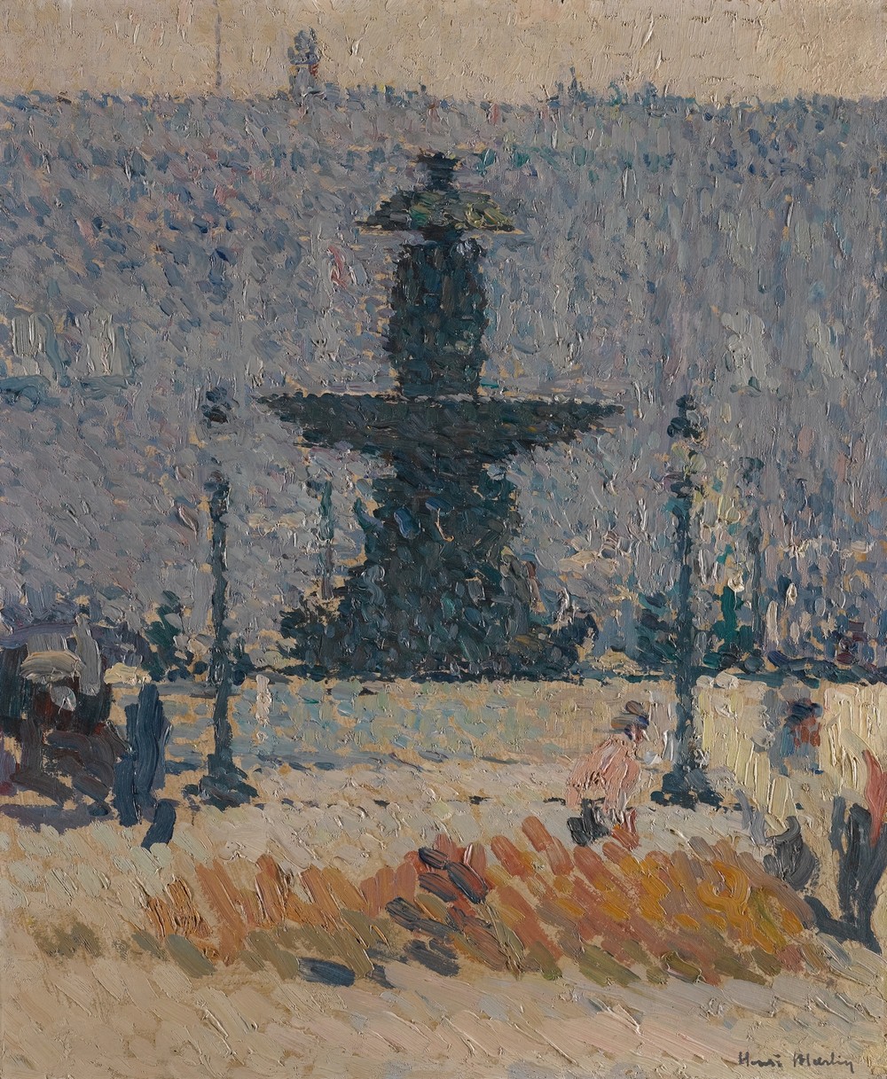 Une Des Fontaines De La Place De La Concorde À Paris