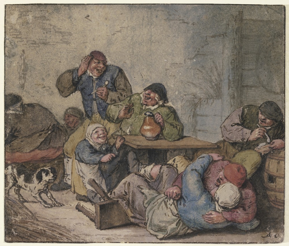 Ausgelassene Bauern im Wirtshaus (after 1670)