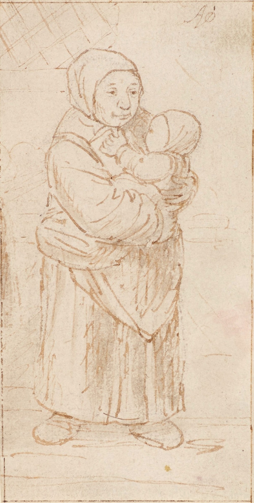 Standing Woman Cradling a Child (About 1673)