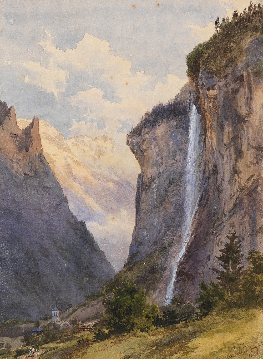Der Staubbachfall in Lauterbrunnen (Schweiz)