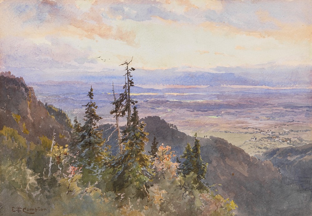 An der Benediktenwand (Blick auf Schlehdorf und den Kochelsee) (1875.)