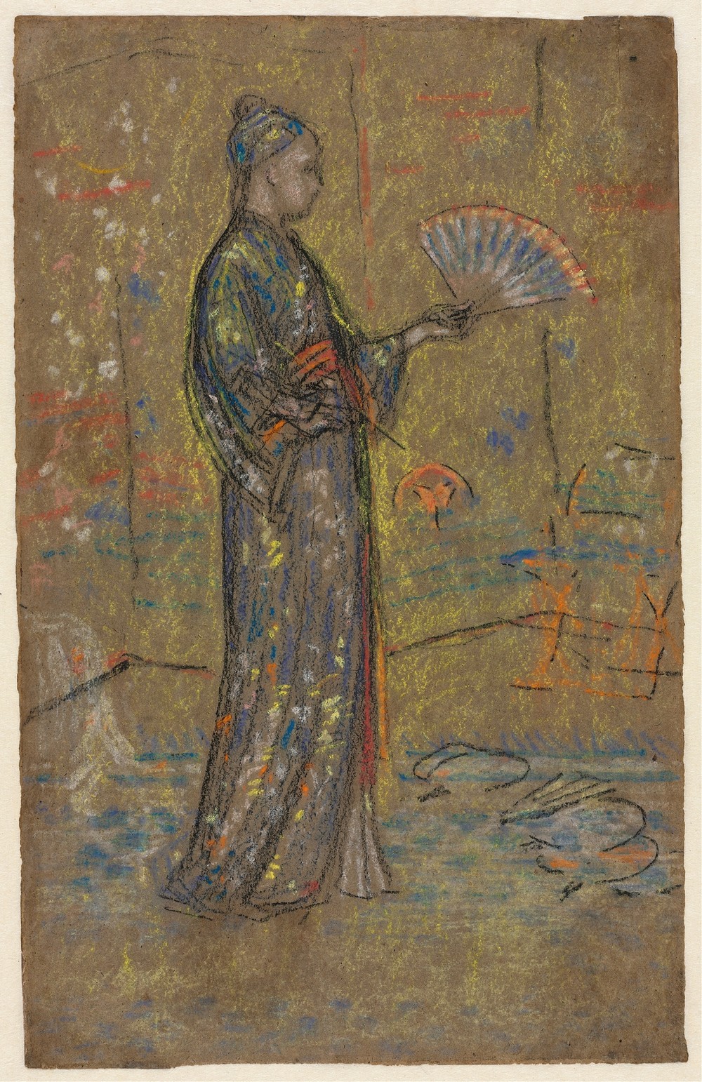 Japanese Woman Painting a Fan (c. 1872)