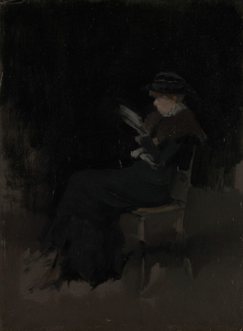 Arrangement in Black; Girl Reading (ca. 1880–90)