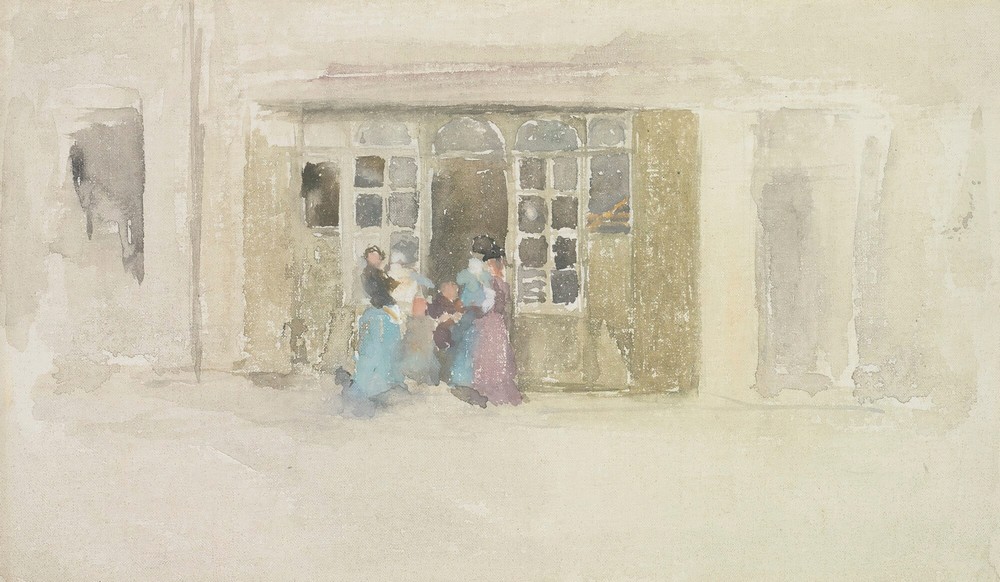 Women And Children Outside A Brittany Shop (circa 1888)