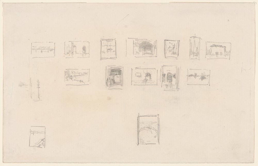 Sketch for the Selection and Arrangement of Whistler’s First Venice Set (ca. 1879–1880)