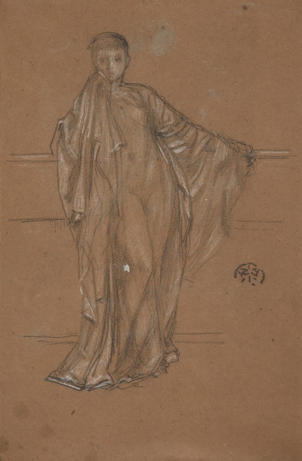 Draped Figure at a Railing