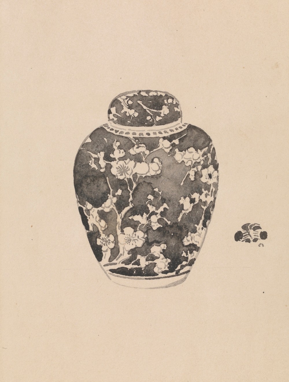 Oviform Ginger Jar with Bell-shaped cover