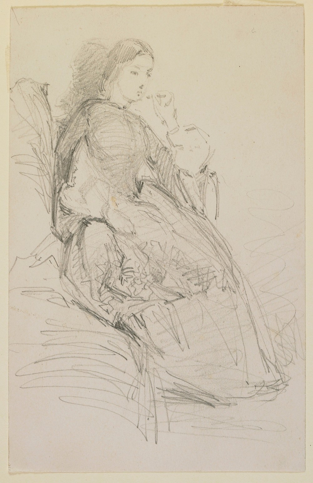 Seated woman, smoking