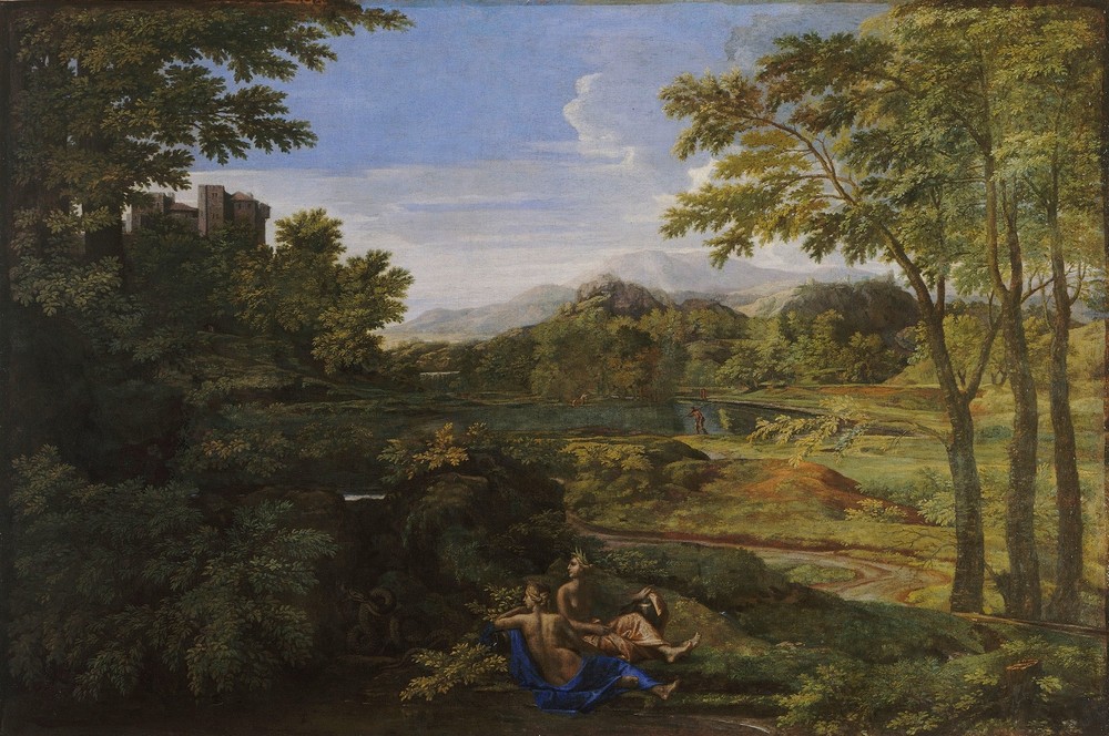 Paysage avec deux nymphes et un serpent