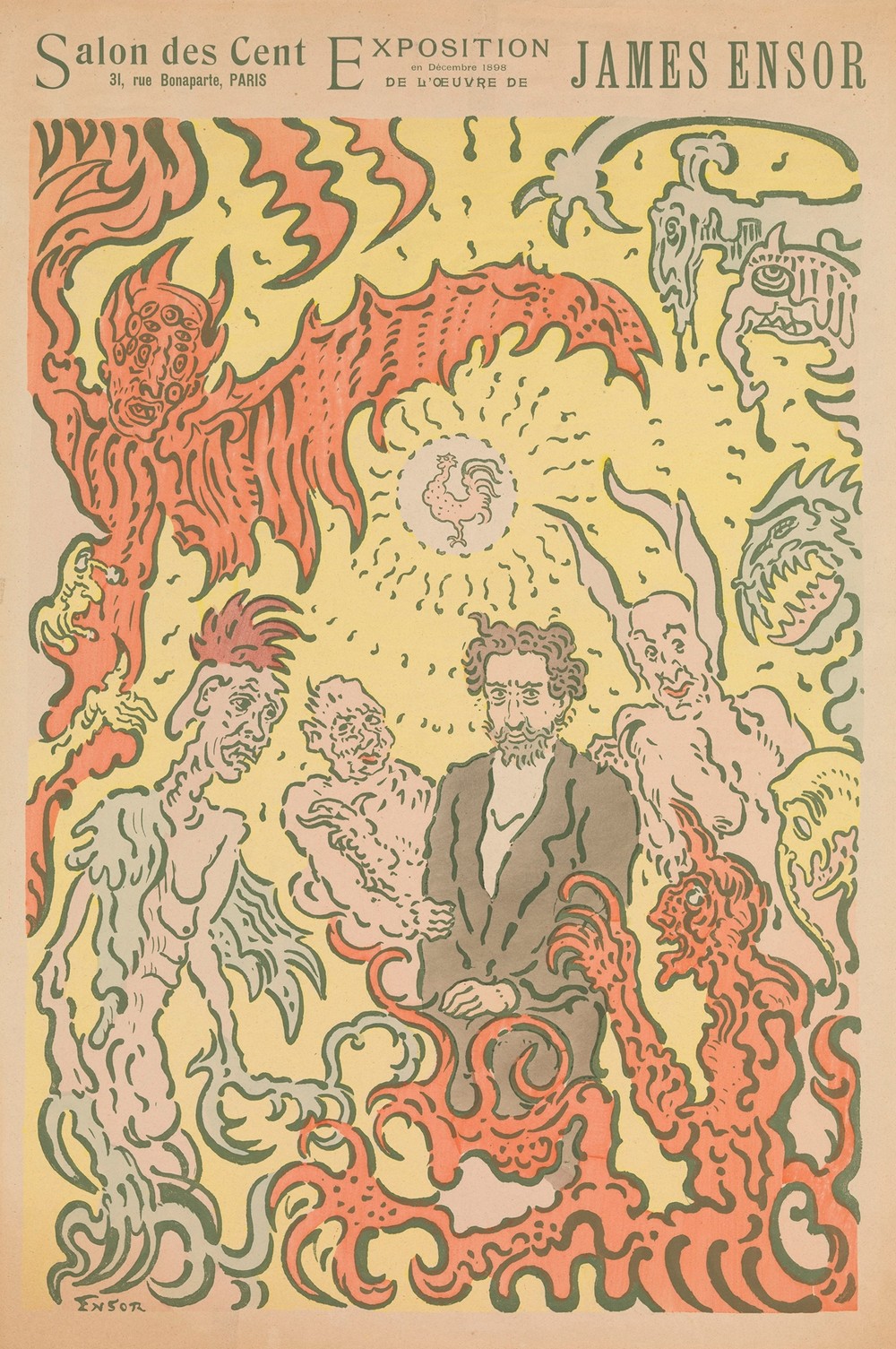 Demons Teasing Me; Poster for the James Ensor Exhibition at the Salon des Cent in Paris