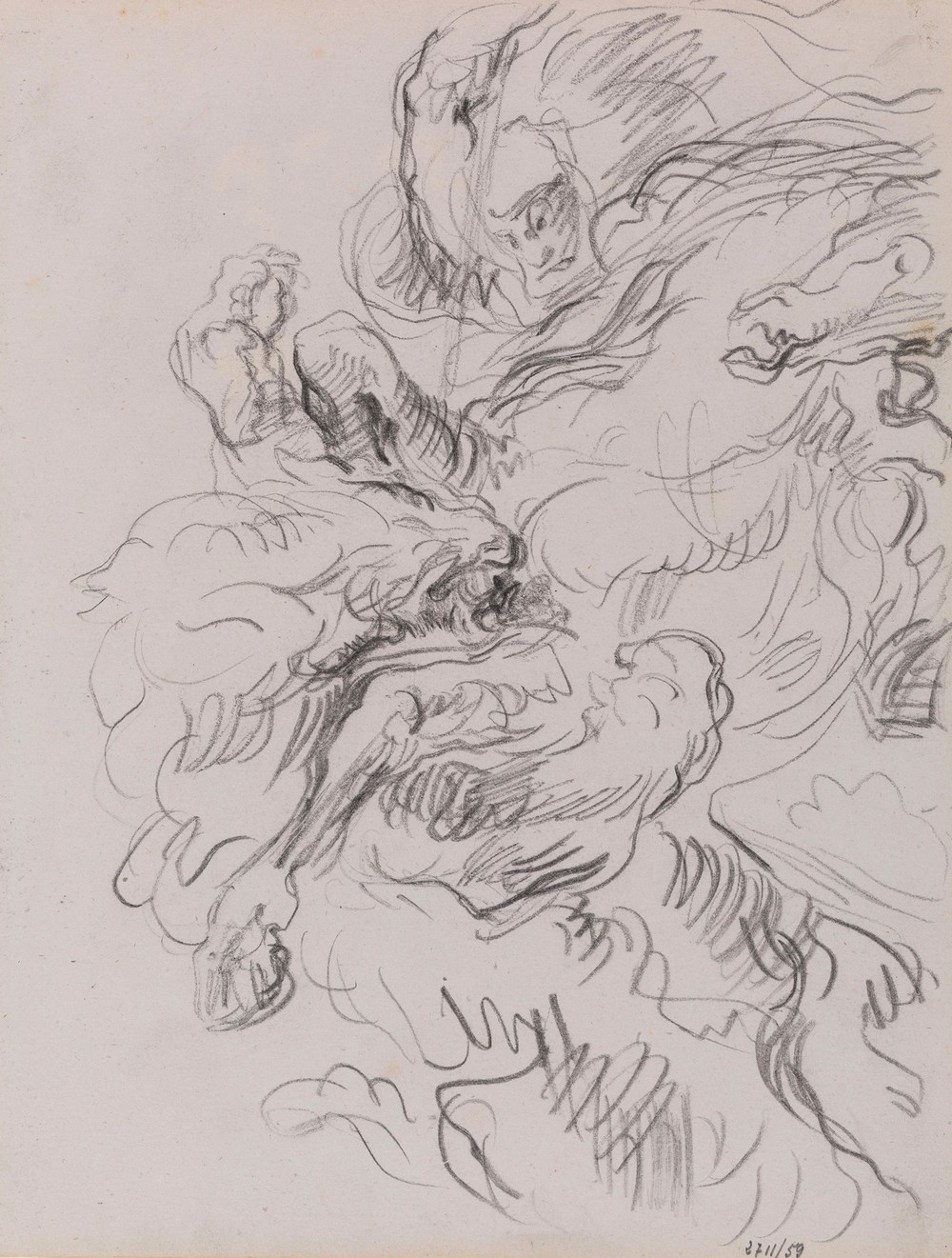 Arab Horseman Attacked by a Lion