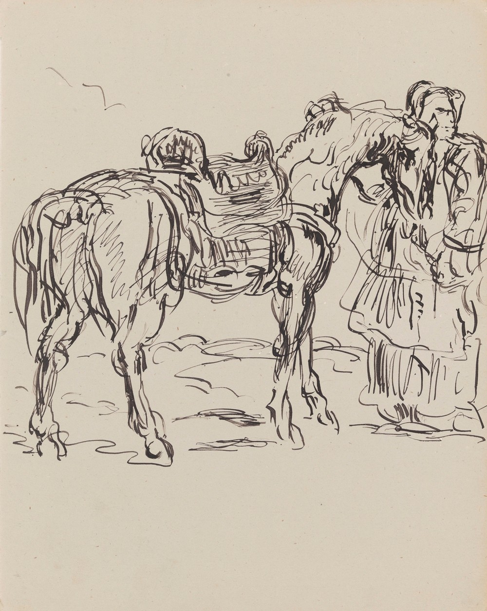 Arabian Horseman and Horse