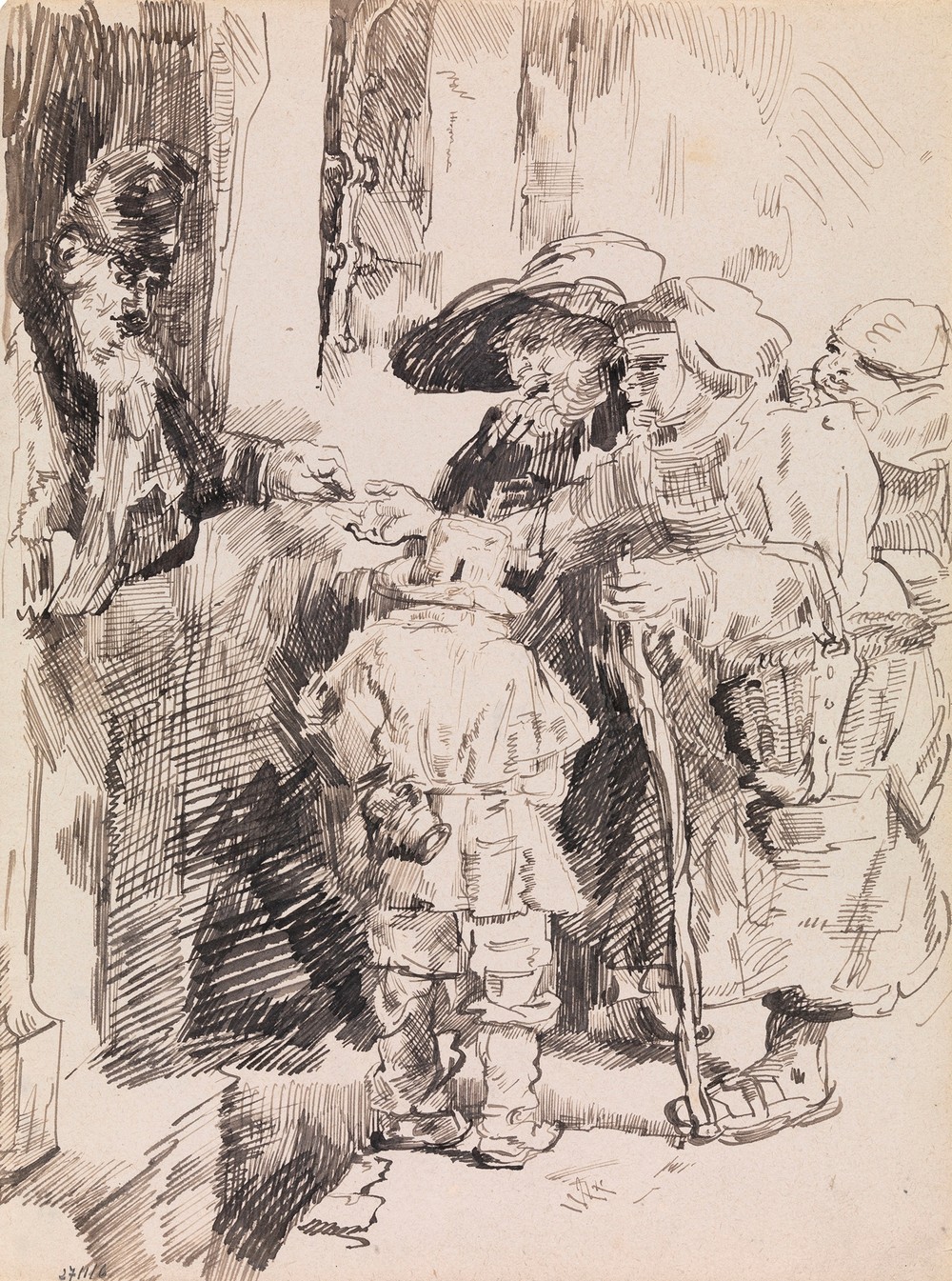 Beggars Receiving Alms at the Door of a House