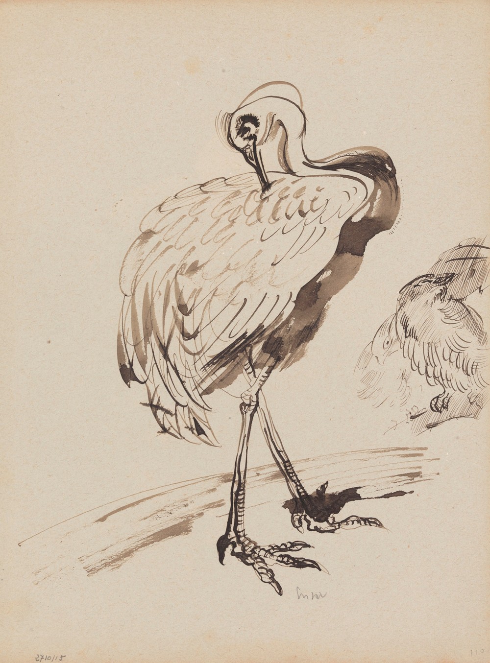 Chinoiserie, a Stork