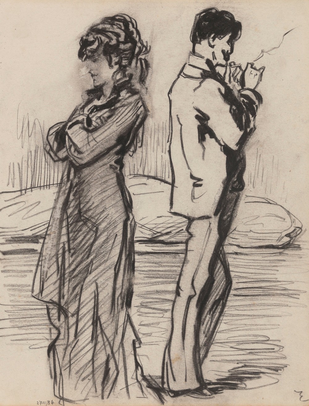 Couple before a Chaise