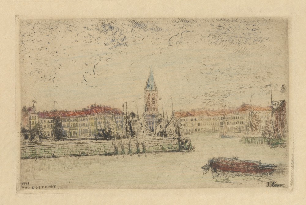 Gezicht op Oostende in het oosten