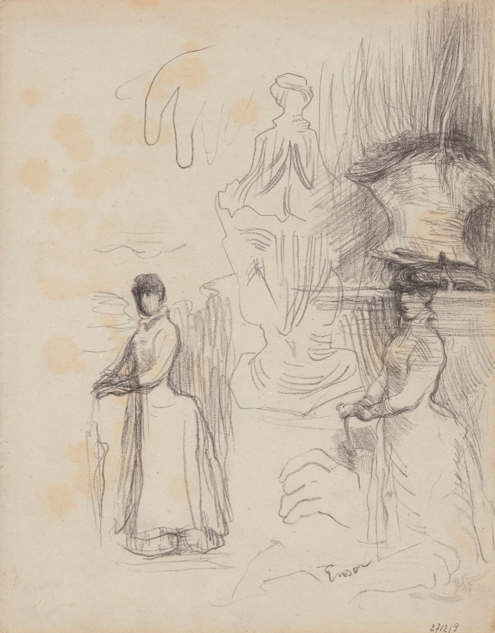 Three Studies of a Lady with Parasol