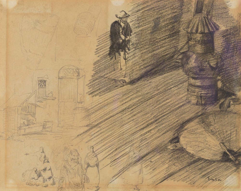 Waaier, lamp en figuren (from 1880 until 1885)