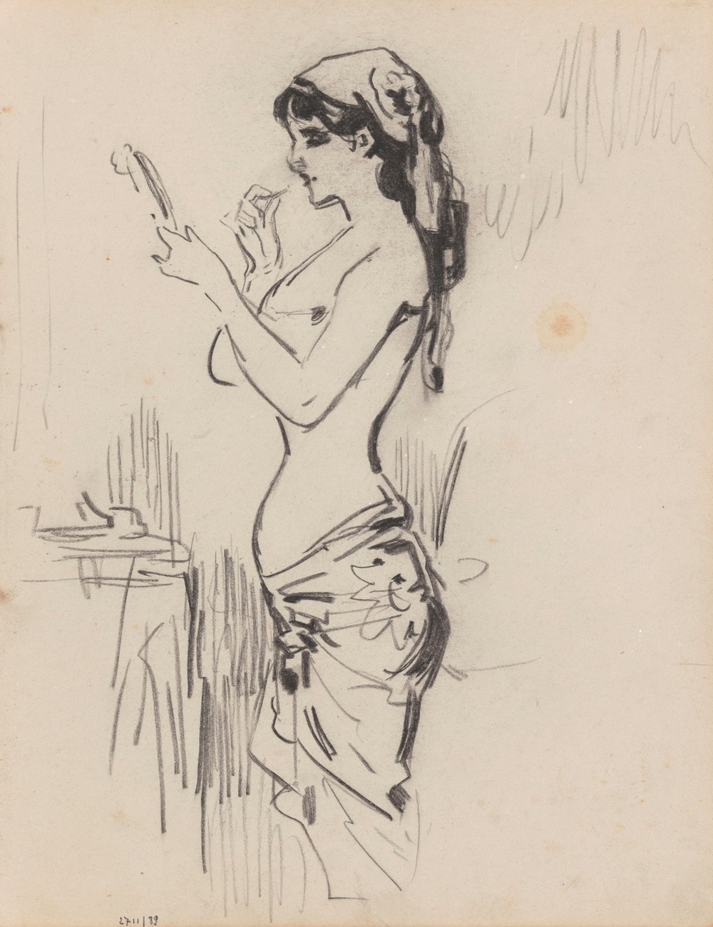 Woman Making Toilet