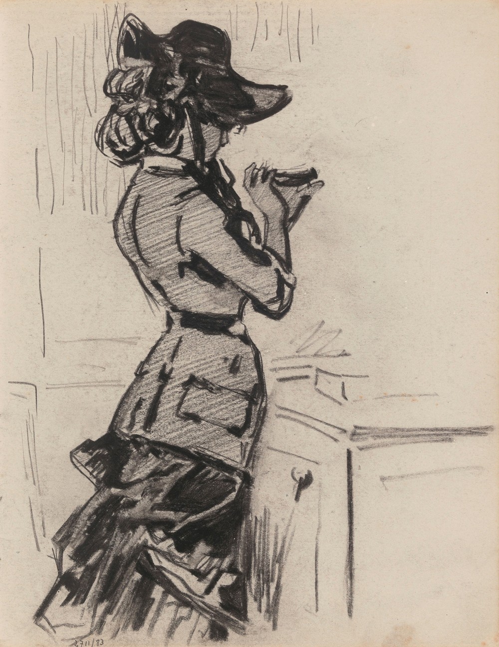 Woman Seen in Profile