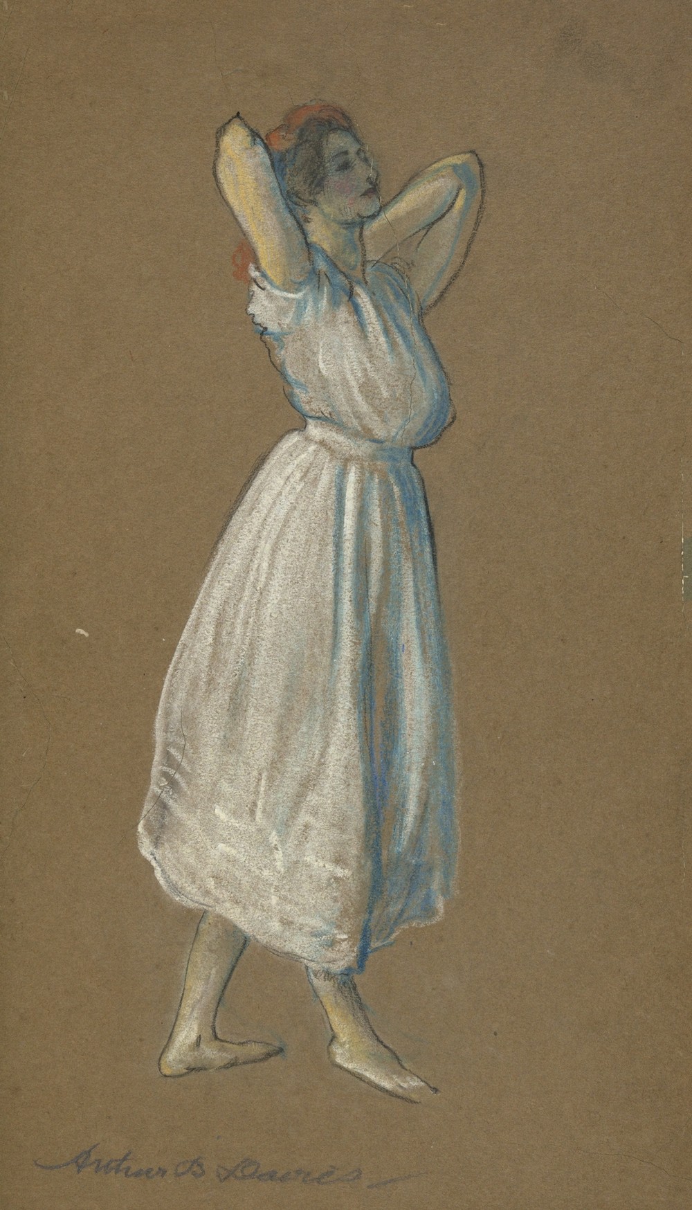Woman Standing with Hands Behind her Head