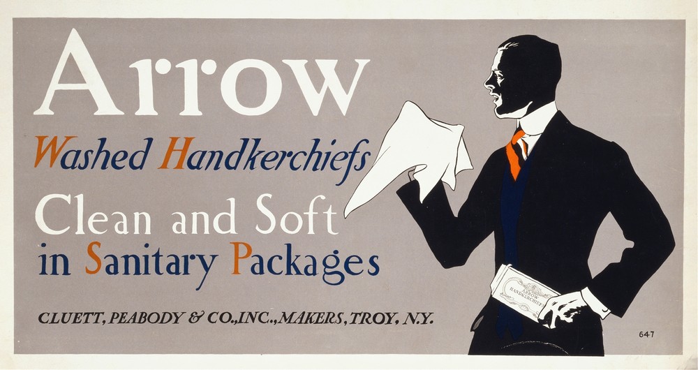 Arrow washed handkerchiefs, clean and soft in sanitary packages