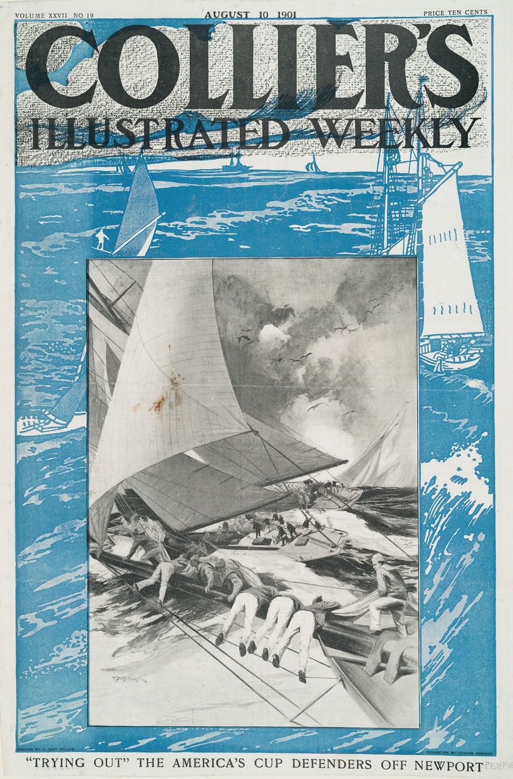 Collier’s Illustrated Weekly, ‘Trying Out’ The America’s Cup Defenders Off Newport