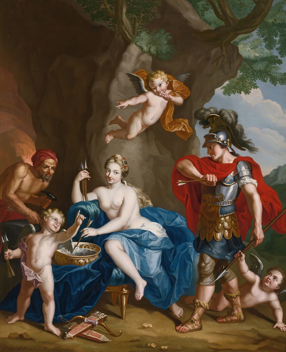 Mars, Venus And Vulcan;  The Forge Of Vulcan