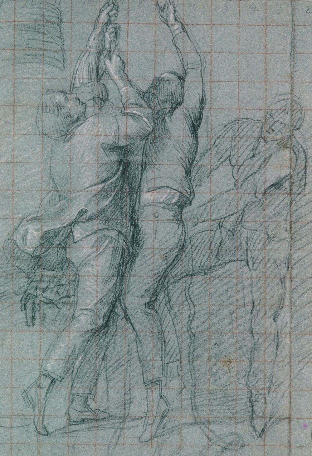 Study for ‘The Surrender of the Dutch Admiral De Winter to Admiral Duncan, October 11, 1797’; Three Figures Raising the Colors