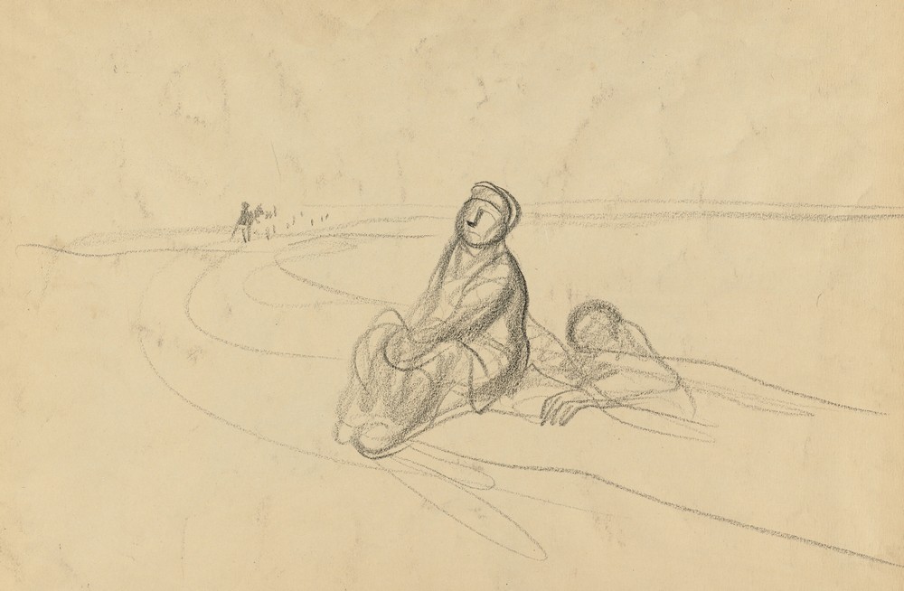 Two Figures on a Road (verso) (c. 1919)