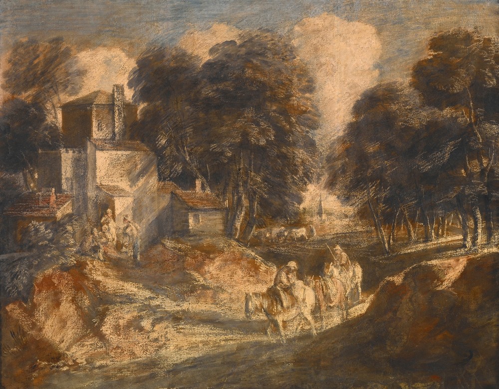 Wooded Landscape with Mounted Peasants