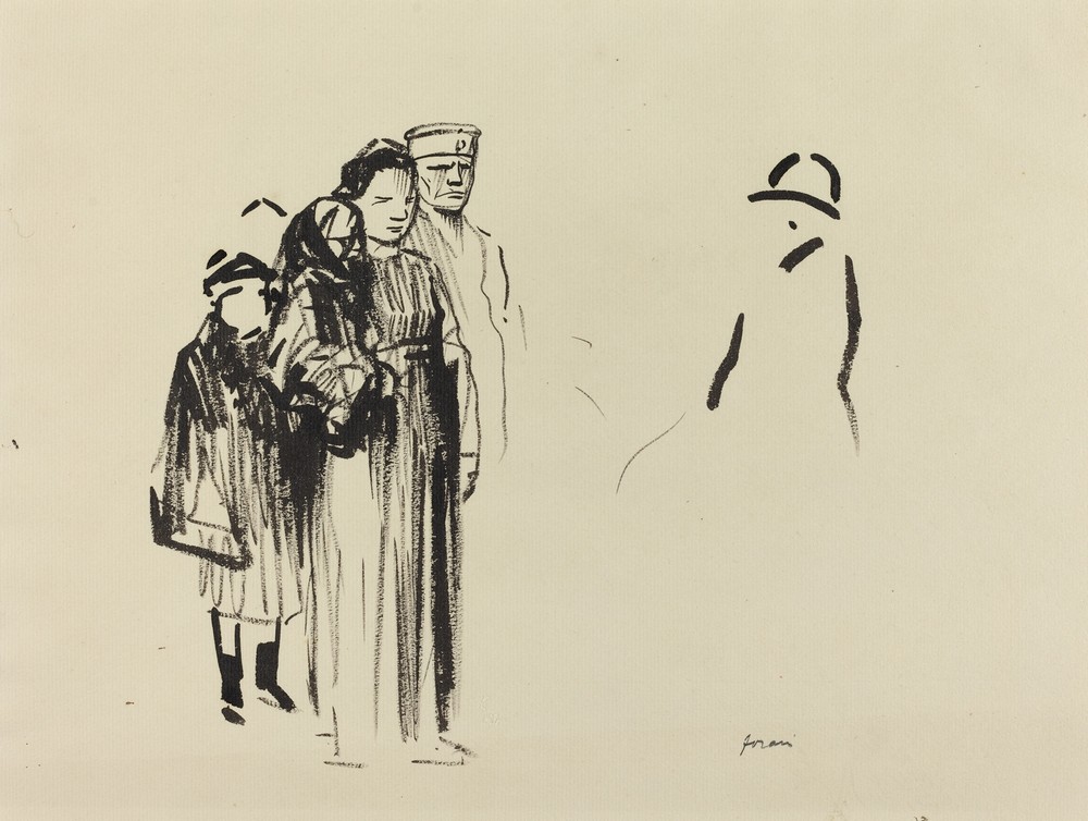 Woman and Two Children with German Soldiers (c. 1914-1919)