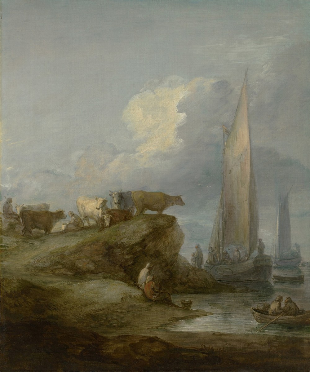Coastal Scene with Shipping and Cattle (circa 1781)