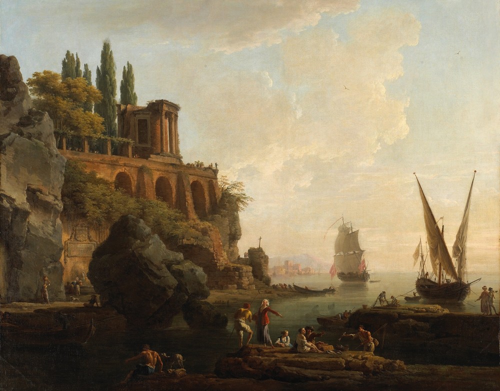 Imaginary Landscape,Italian Harbor Scene