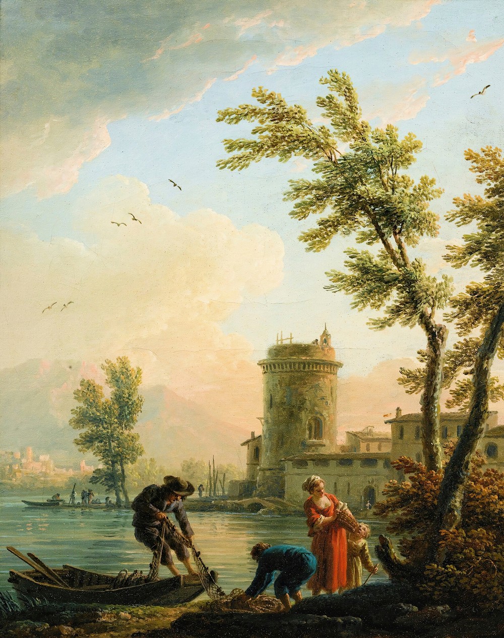 Fishers at sunrise