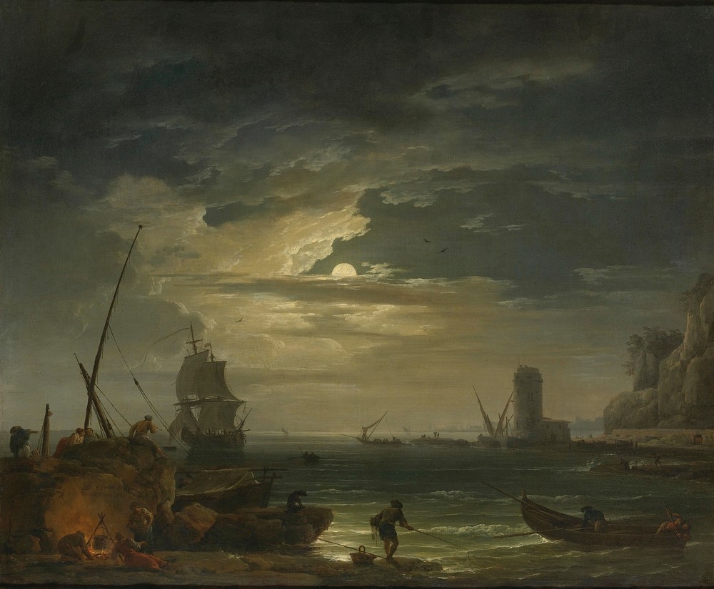 A Mediterranean Inlet By Moonlight