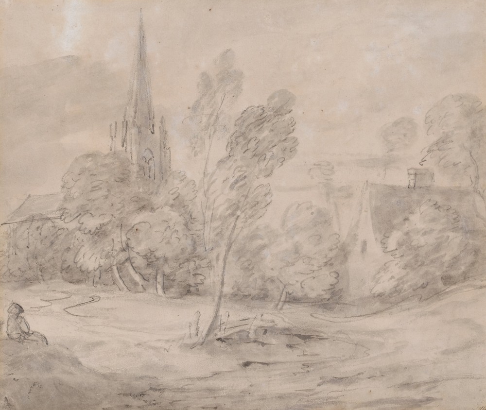 A Church in a Wooded Landscape (circa late 1770s-early 1780s)