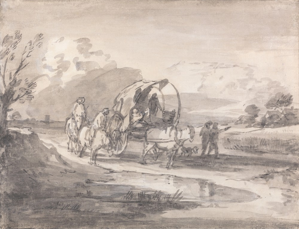 Open Landscape with Horsemen and Covered Cart (between 1780 and 1788)