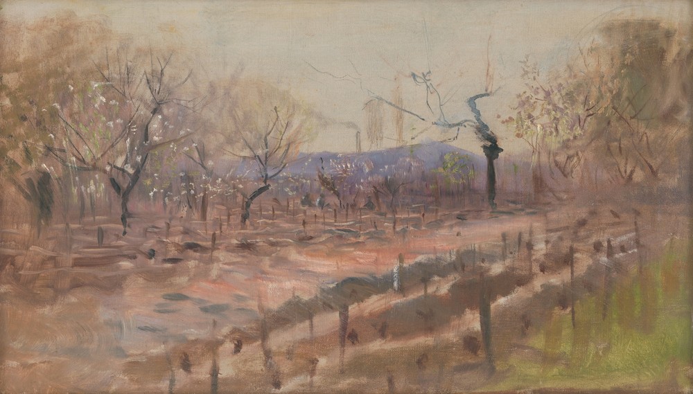 Spring landscape (Spring in an orchard)