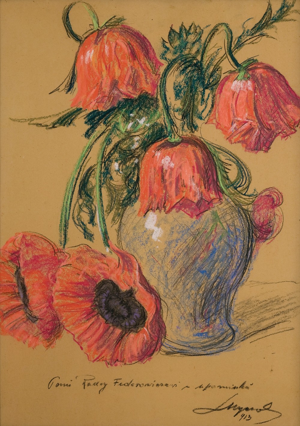 Poppies in a vase
