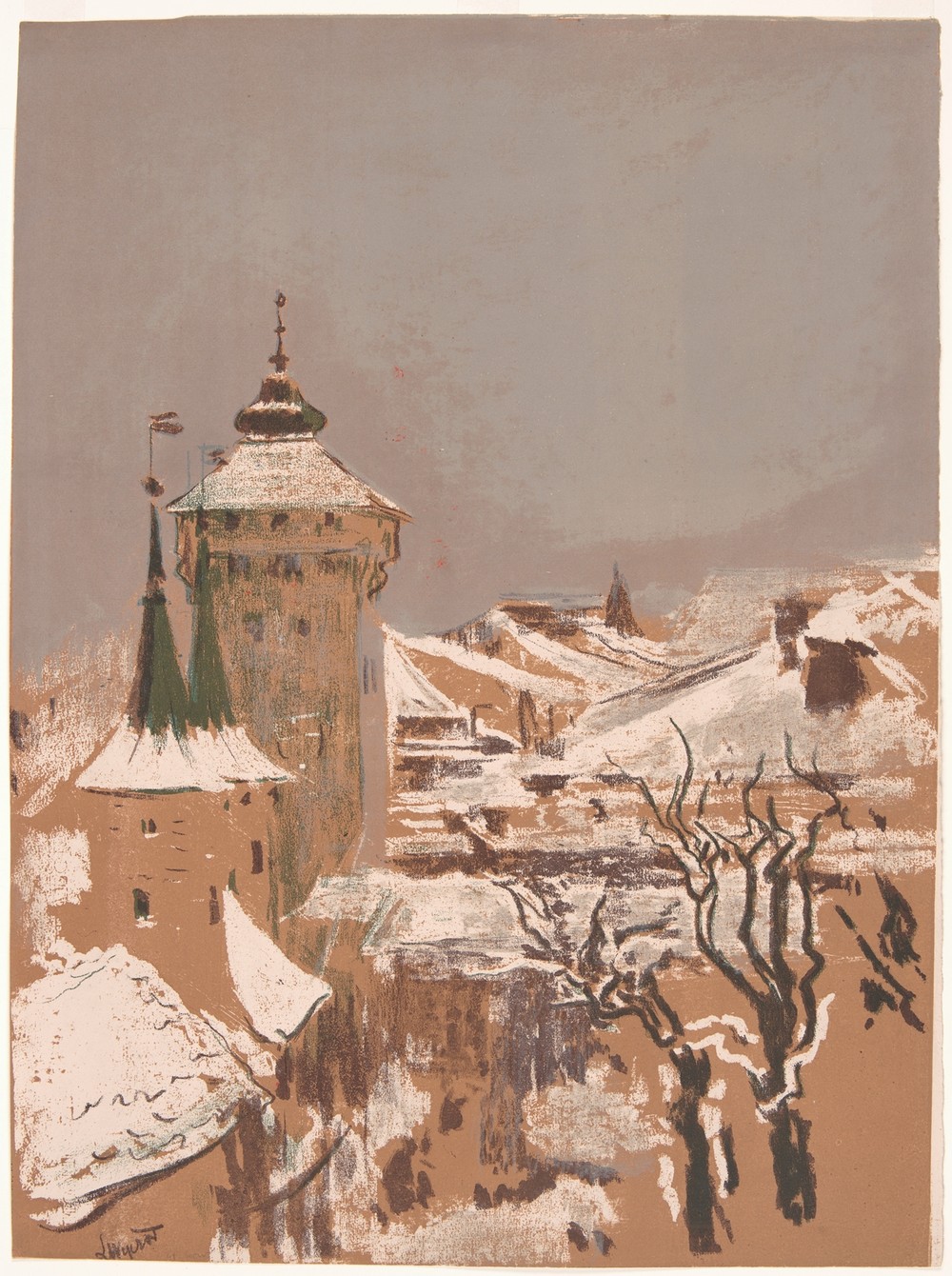 Florian Gate in Cracow from the windows of the Academy of Fine Arts