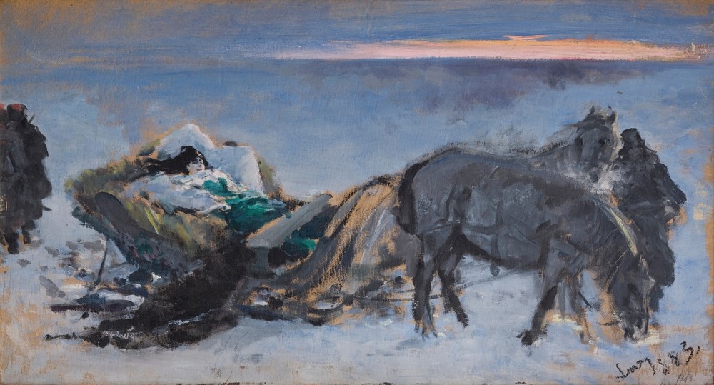 Gertruda Komorowska in the Sleigh