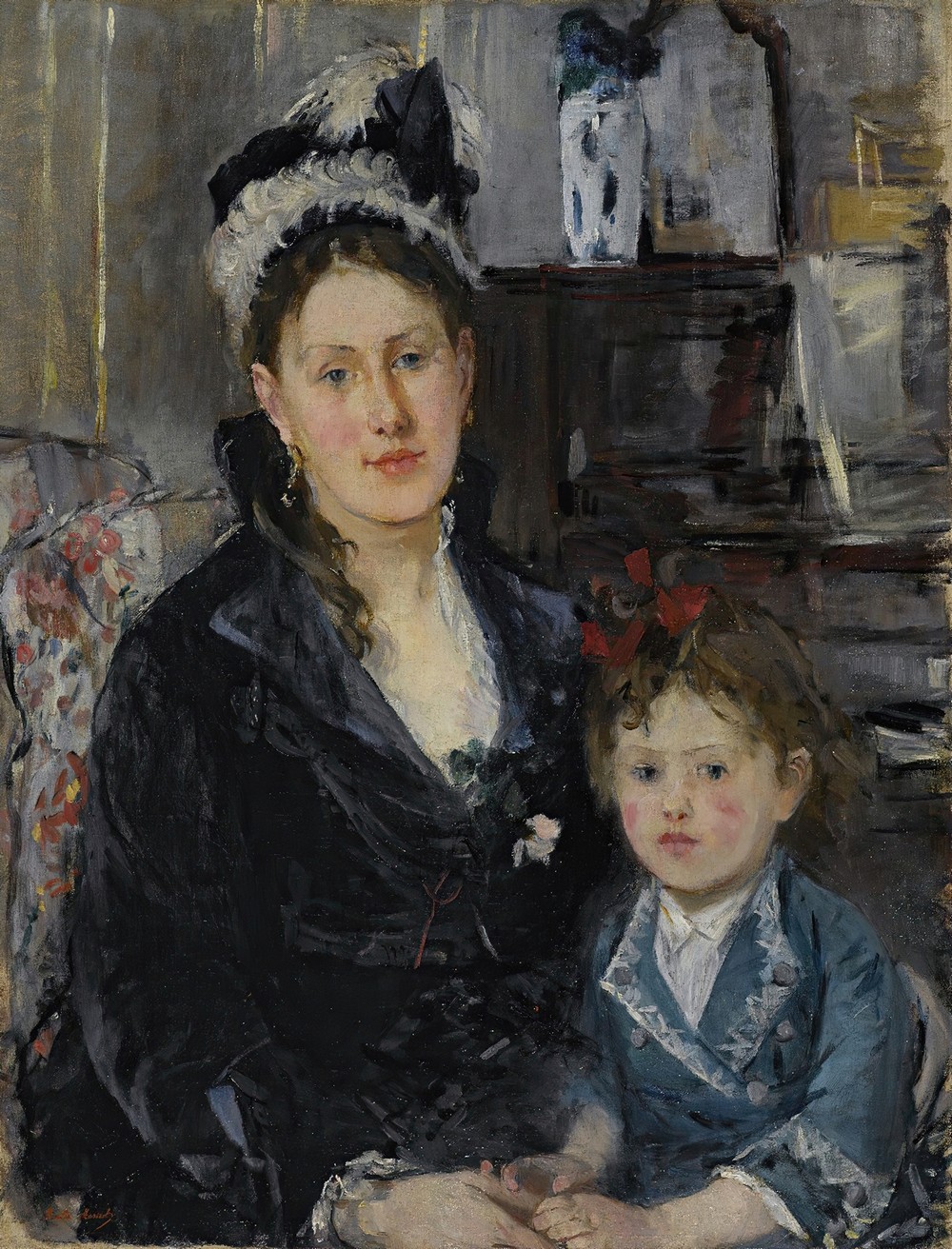 Portrait of Mme Boursier And Her Daughter (Portrait De Mme Boursier Et De Sa Fille) (ca. 1873)