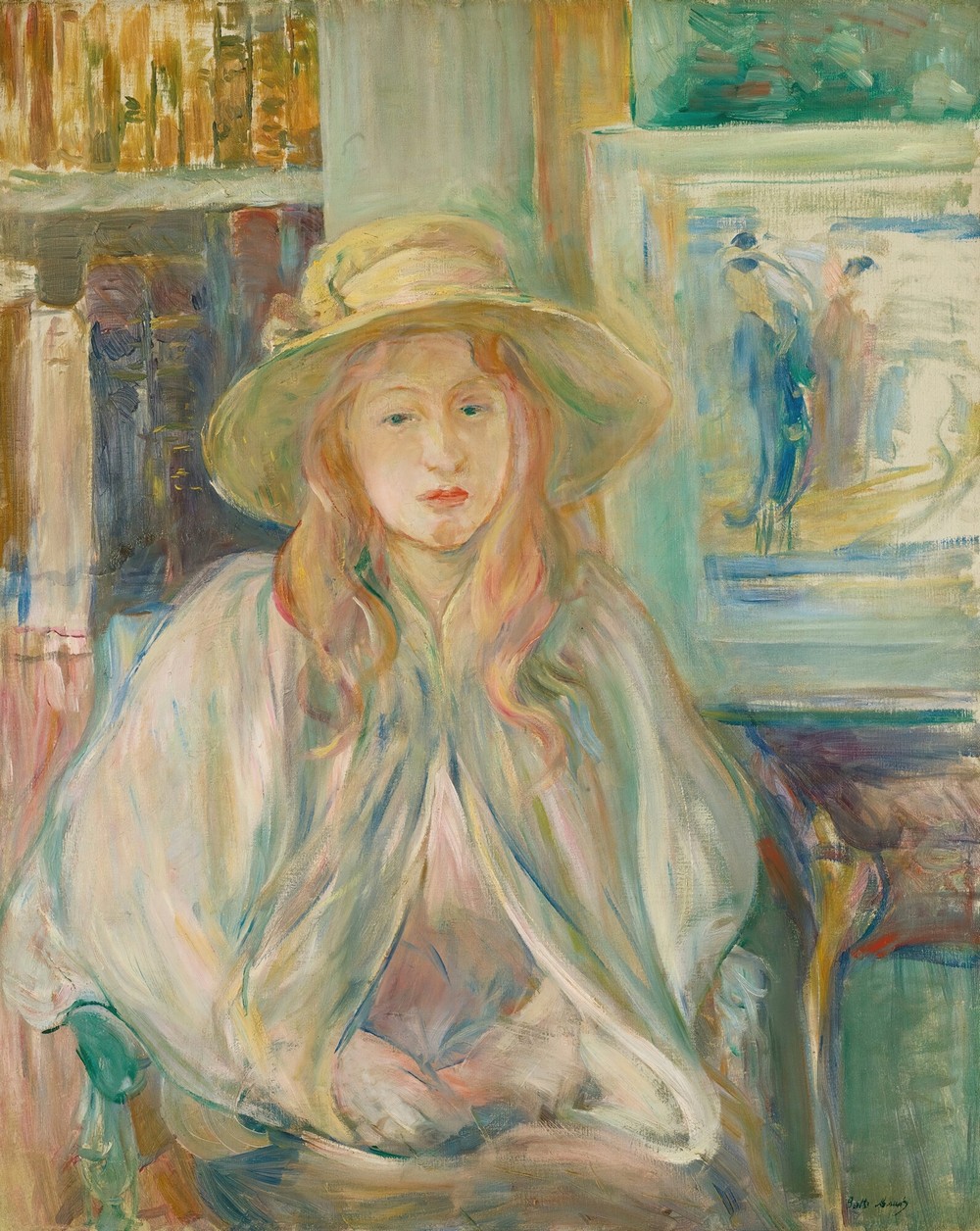 Fillette Au Chapeau De Paille